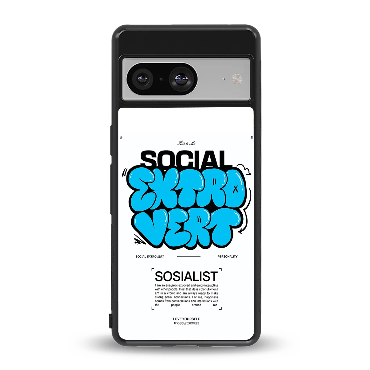 Social Extrovert back phone cover | glass case for google pixel 8
