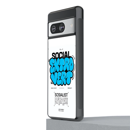 Social Extrovert stylish phone case for google pixel 8 | glossy glass and slim fit