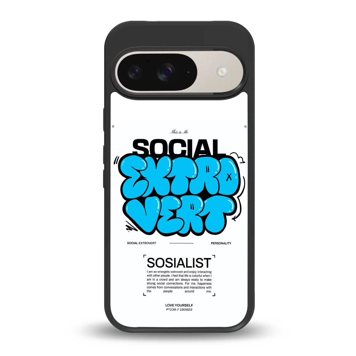 Social Extrovert back phone cover | glass case for google pixel 9