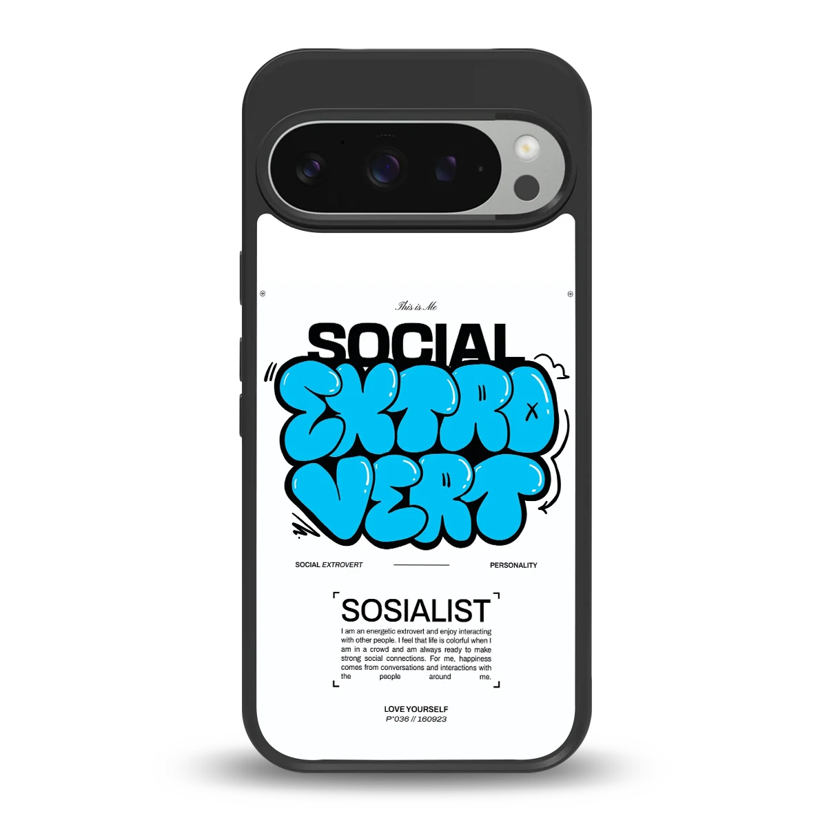 Social Extrovert back phone cover | glass case for google pixel 9 pro