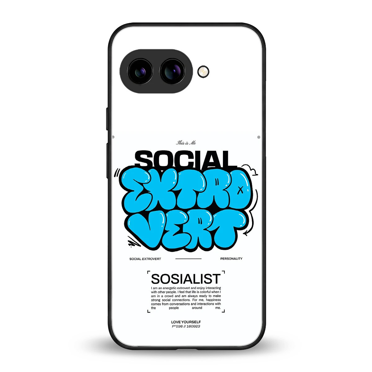 Social Extrovert back phone cover | glass case for google pixel 10a