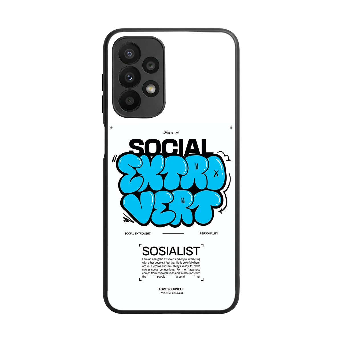 Social Extrovert back phone cover | glass case for samsung galaxy a23