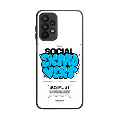 Social Extrovert back phone cover | glass case for samsung galaxy a23