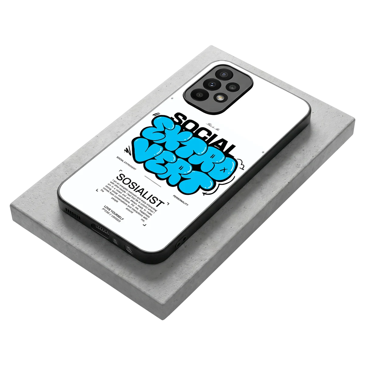 Social Extrovert stylish phone case for samsung galaxy a23 | glossy glass and slim fit