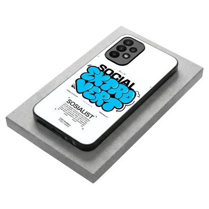 Social Extrovert stylish phone case for samsung galaxy a23 | glossy glass and slim fit