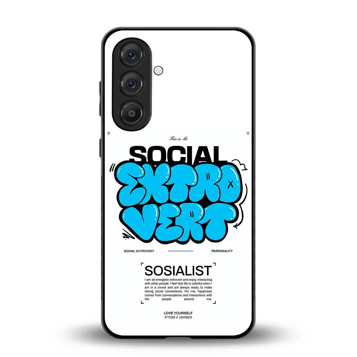 Social Extrovert back phone cover | glass case for samsung galaxy m36 5g