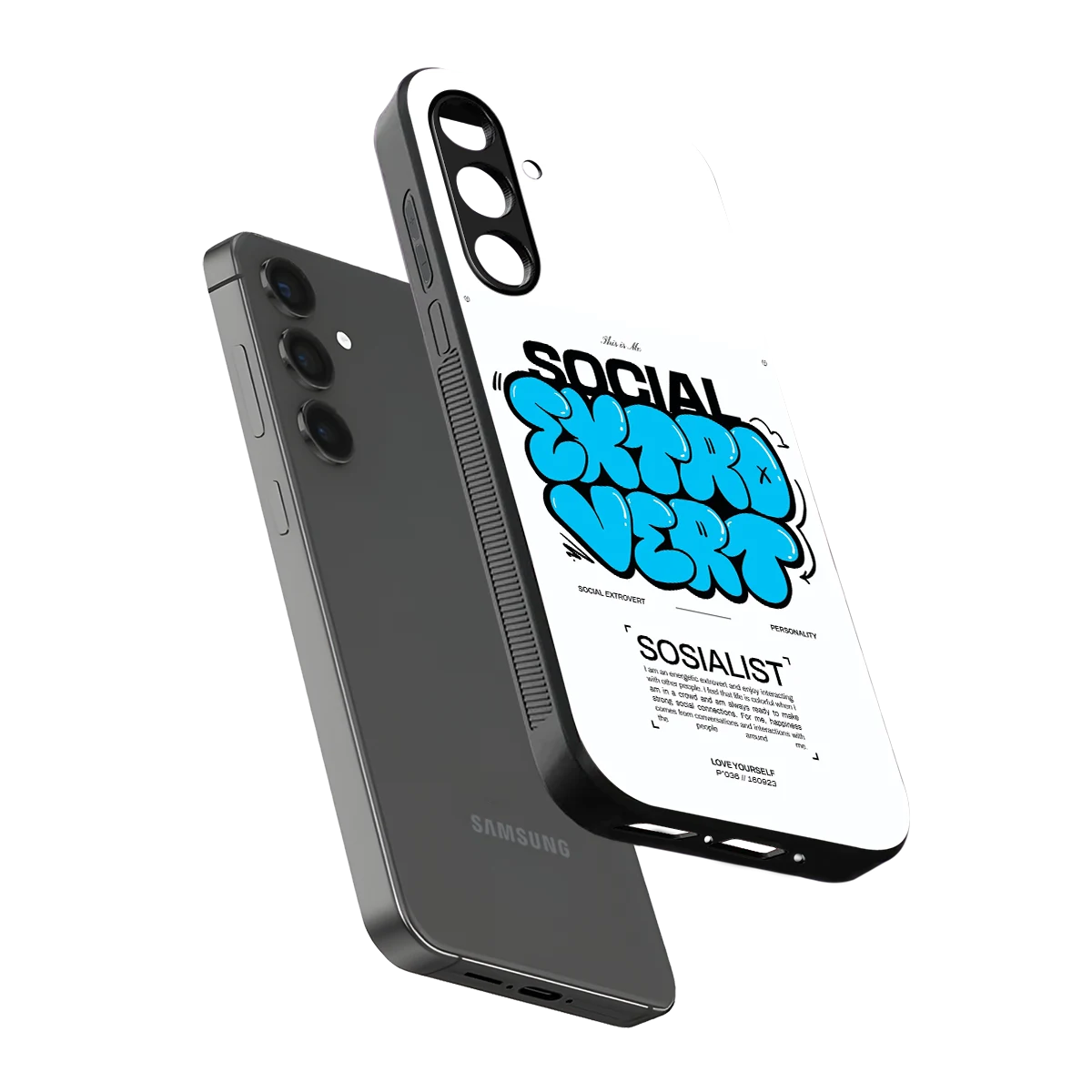 Social Extrovert sleek samsung galaxy a16 5g cover with tempered glass back and TPU edges