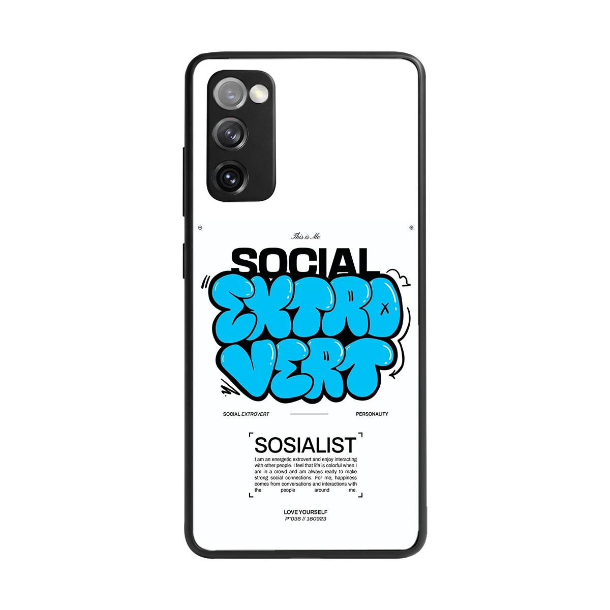 Social Extrovert back phone cover | glass case for samsung galaxy s20 fe