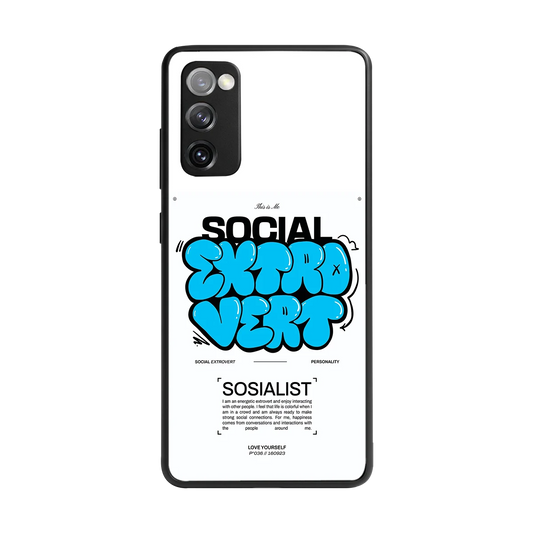 Social Extrovert back phone cover | glass case for samsung galaxy s20 fe