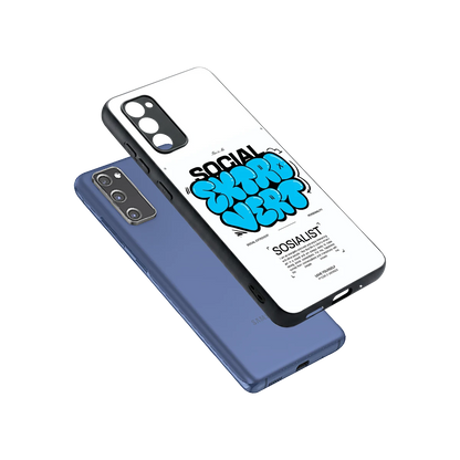 Social Extrovert sleek samsung galaxy s20 fe cover with tempered glass back and TPU edges