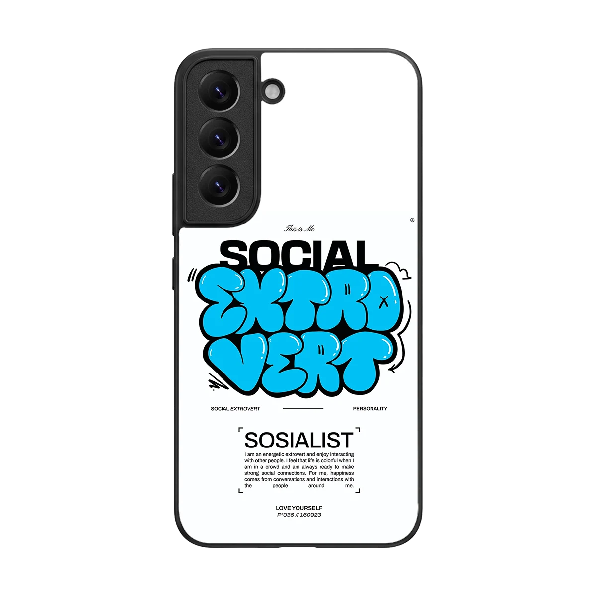 Social Extrovert back phone cover | glass case for samsung galaxy s22