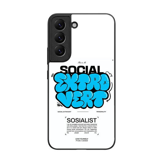 Social Extrovert back phone cover | glass case for samsung galaxy s22