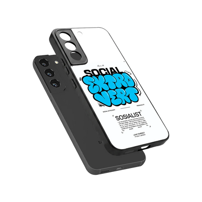 Social Extrovert sleek samsung galaxy s22 cover with tempered glass back and TPU edges