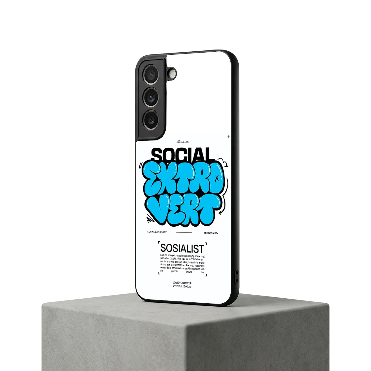 Social Extrovert samsung galaxy s22 mobile cover | shockproof glass phone case