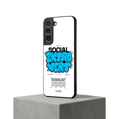 Social Extrovert samsung galaxy s22 mobile cover | shockproof glass phone case