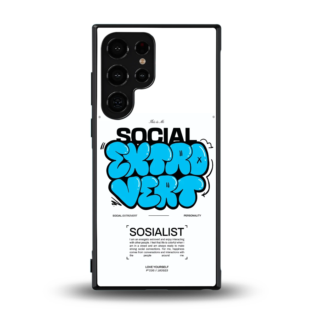 Social Extrovert back phone cover | glass case for samsung galaxy s23 ultra