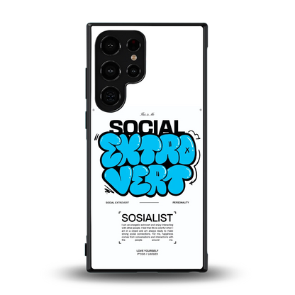 Social Extrovert back phone cover | glass case for samsung galaxy s24 ultra