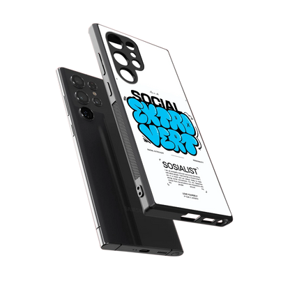 Social Extrovert sleek samsung galaxy s24 ultra cover with tempered glass back and TPU edges