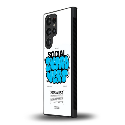 Social Extrovert samsung galaxy s23 ultra mobile cover | shockproof glass phone case