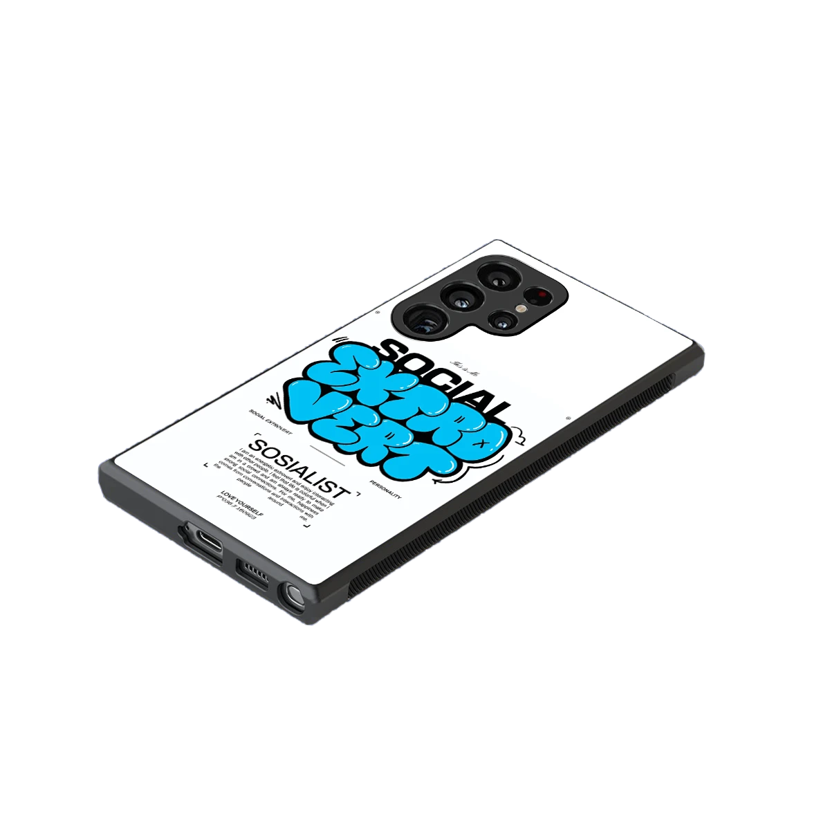 Social Extrovert stylish phone case for samsung galaxy s23 ultra | glossy glass and slim fit