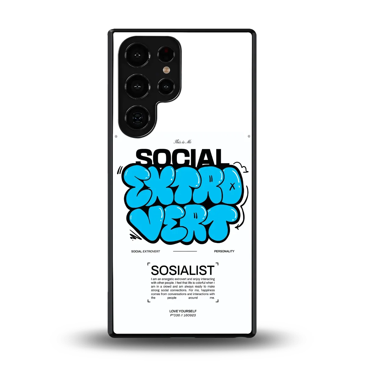 Social Extrovert back phone cover | glass case for samsung galaxy s25 ultra