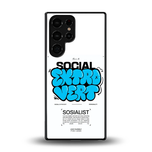 Social Extrovert back phone cover | glass case for samsung galaxy s26 ultra