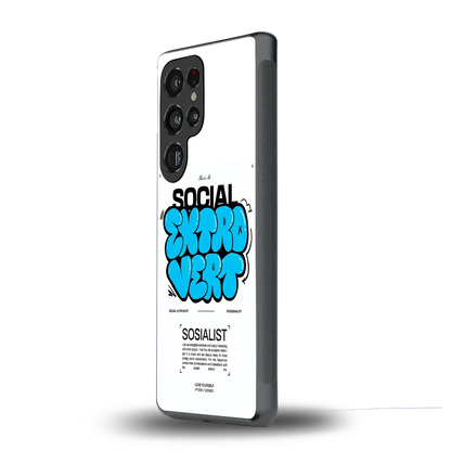Social Extrovert samsung galaxy s25 ultra mobile cover | shockproof glass phone case