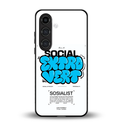 Social Extrovert back phone cover | glass case for samsung galaxy s25