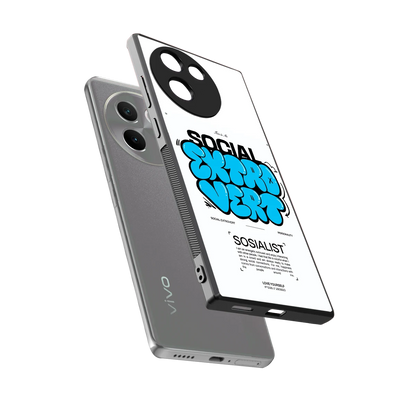 Social Extrovert sleek vivo v30e cover with tempered glass back and TPU edges