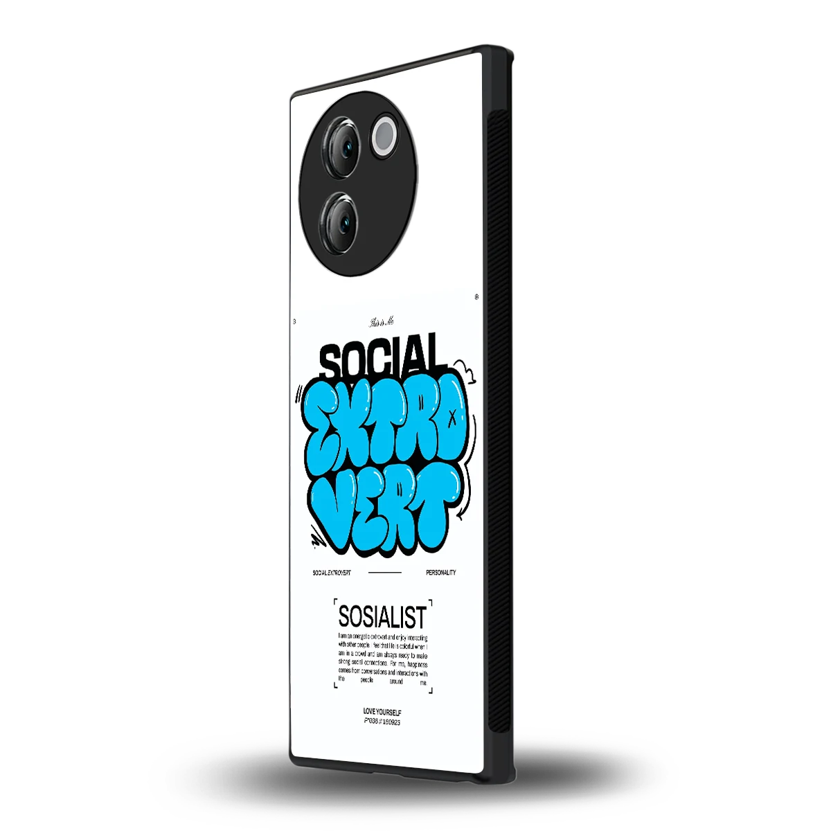 Social Extrovert vivo v30e mobile cover | shockproof glass phone case