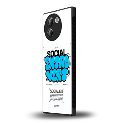 Social Extrovert vivo v30e mobile cover | shockproof glass phone case