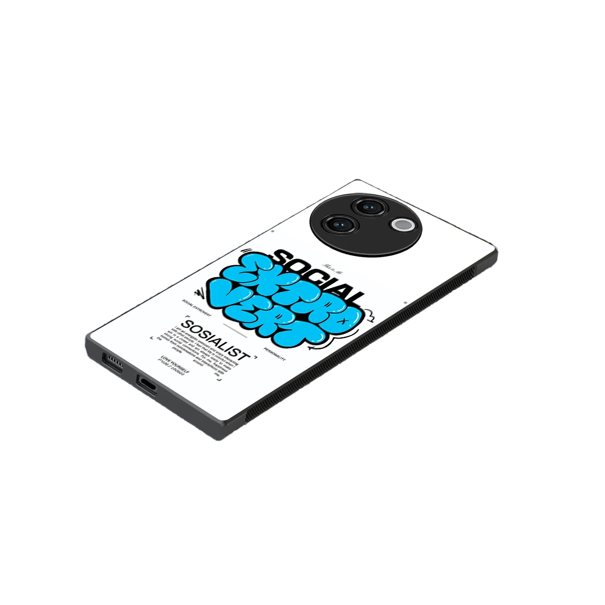 Social Extrovert stylish phone case for vivo v30e | glossy glass and slim fit