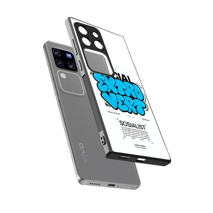 Social Extrovert sleekvivo v30 pro cover with tempered glass back and TPU edges