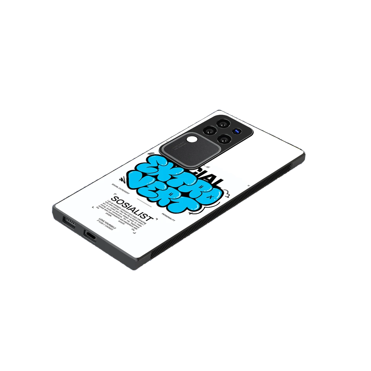 Social Extrovert stylish phone case forvivo v30 pro | glossy glass and slim fit