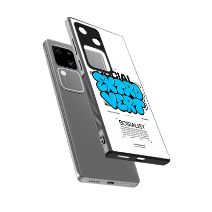 Social Extrovert sleek vivo v30 cover with tempered glass back and TPU edges