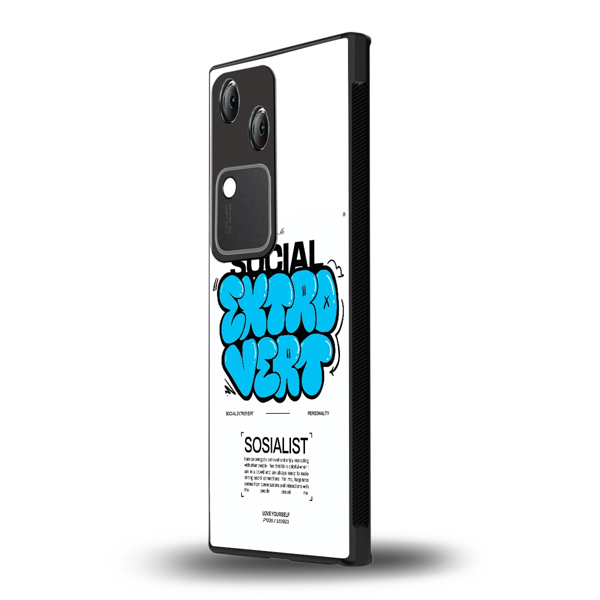 Social Extrovert vivo v30 mobile cover | shockproof glass phone case