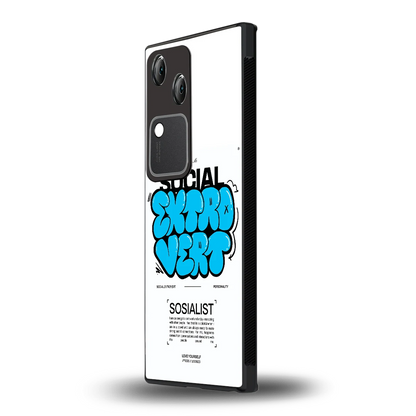 Social Extrovert vivo v30 mobile cover | shockproof glass phone case