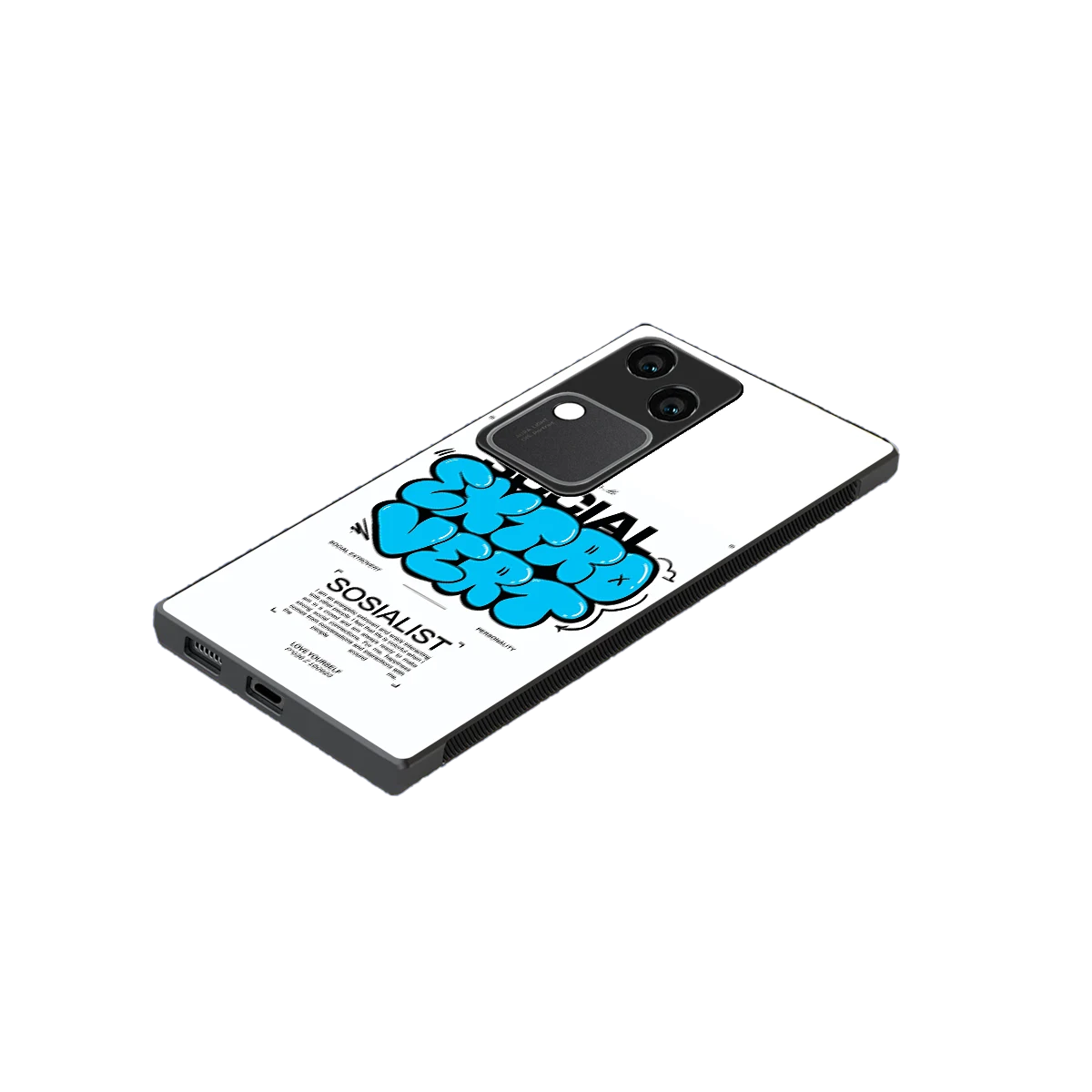 Social Extrovert stylish phone case for vivo v30 | glossy glass and slim fit