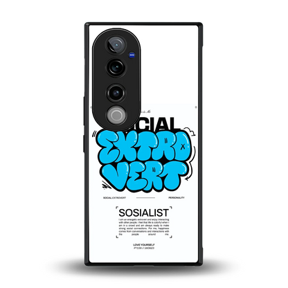 Social Extrovert back phone cover | glass case for vivo v40 pro