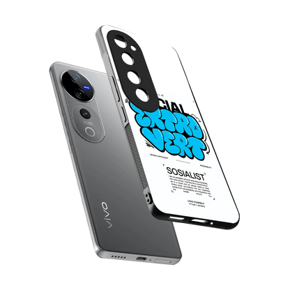 Social Extrovert sleek vivo v40 pro cover with tempered glass back and TPU edges