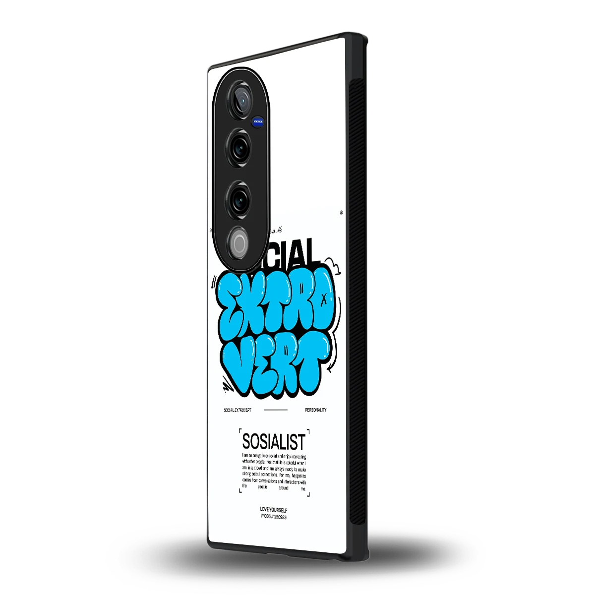 Social Extrovert vivo v40 pro mobile cover | shockproof glass phone case