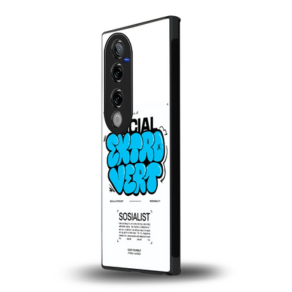 Social Extrovert vivo v40 pro mobile cover | shockproof glass phone case