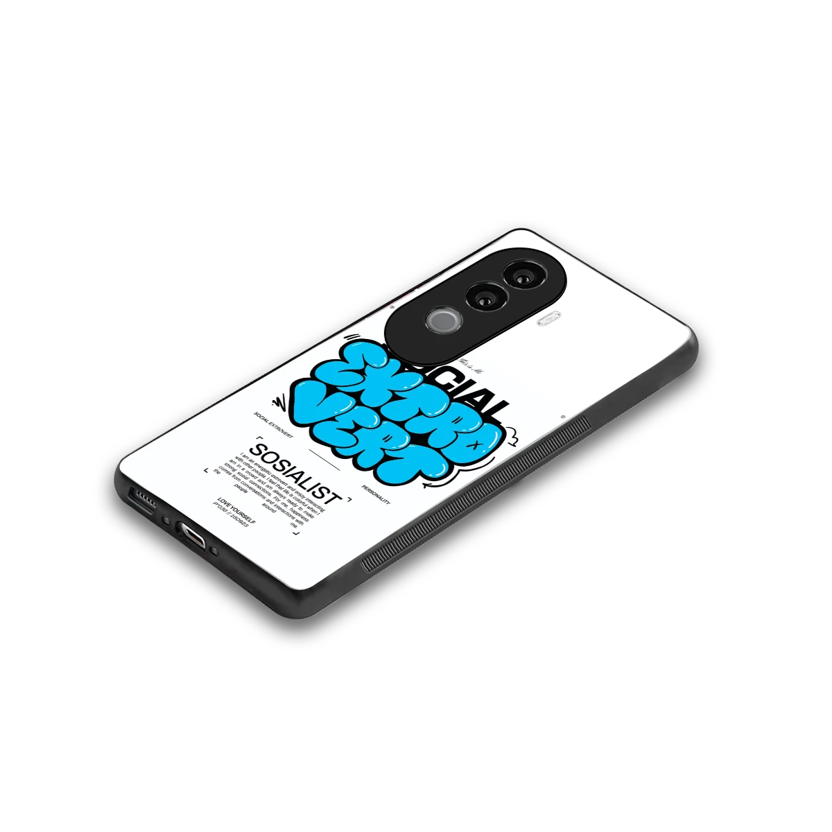 Social Extrovert stylish phone case for vivo v40e | glossy glass and slim fit