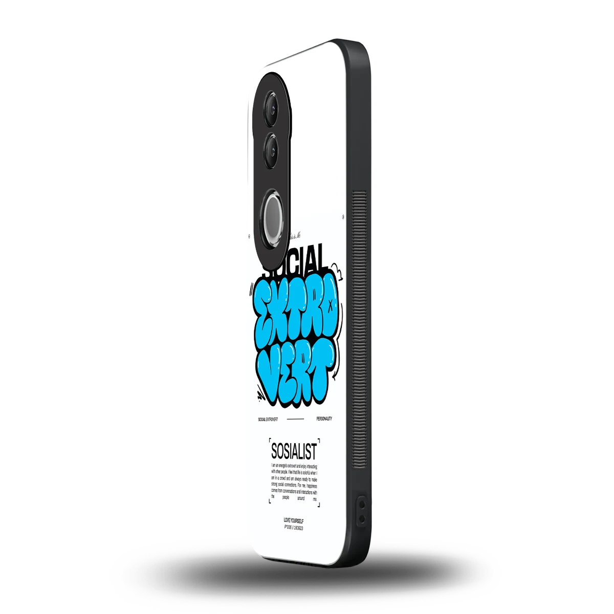 Social Extrovert vivo v50 mobile cover | shockproof glass phone case