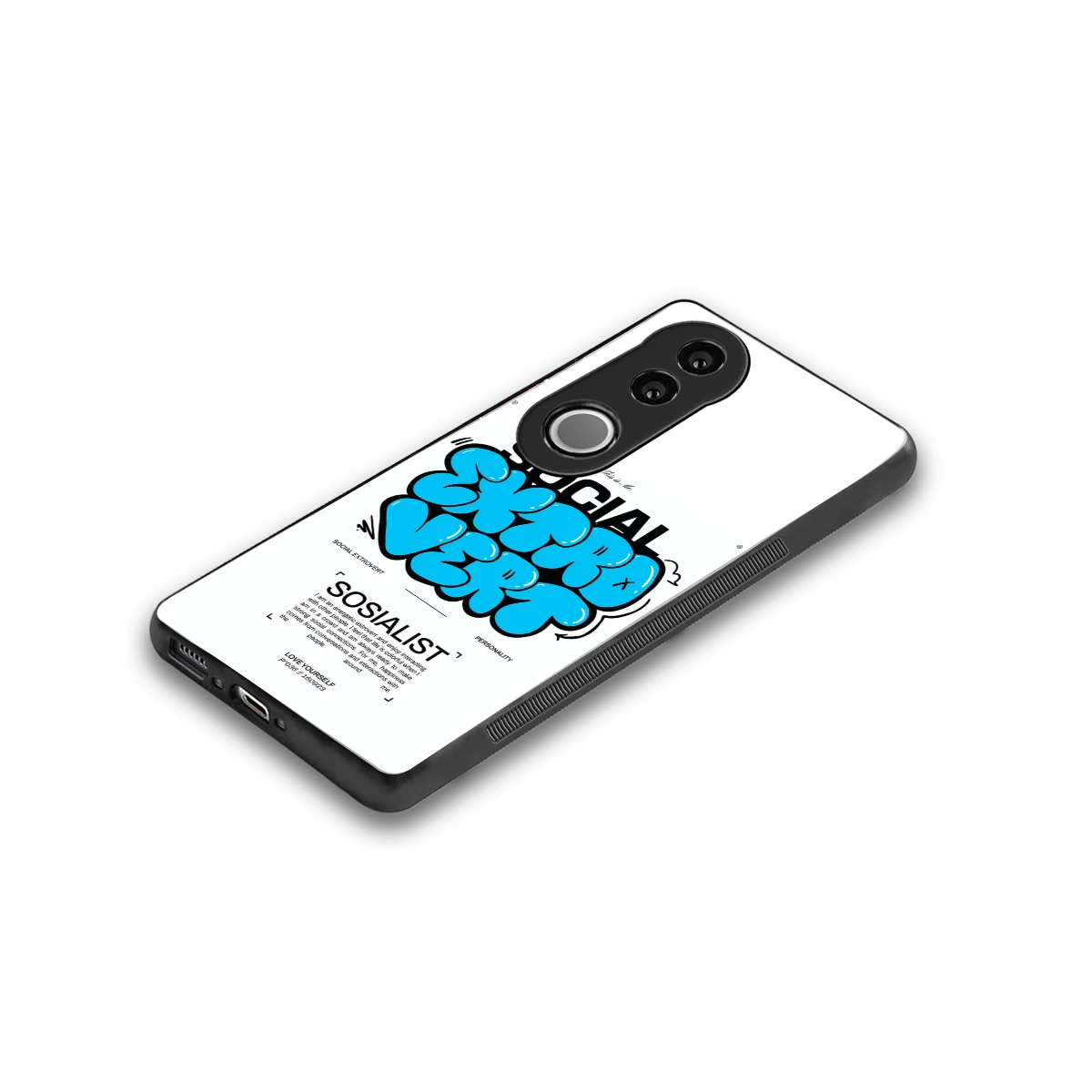 Social Extrovert stylish phone case for vivo v50 | glossy glass and slim fit