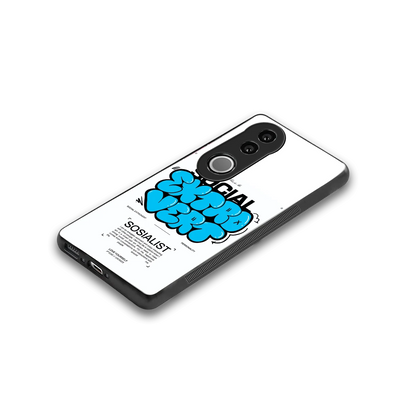 Social Extrovert stylish phone case for vivo v50 | glossy glass and slim fit