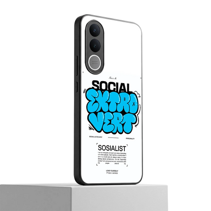 Social Extrovert vivo v70 fe mobile cover | shockproof glass phone case