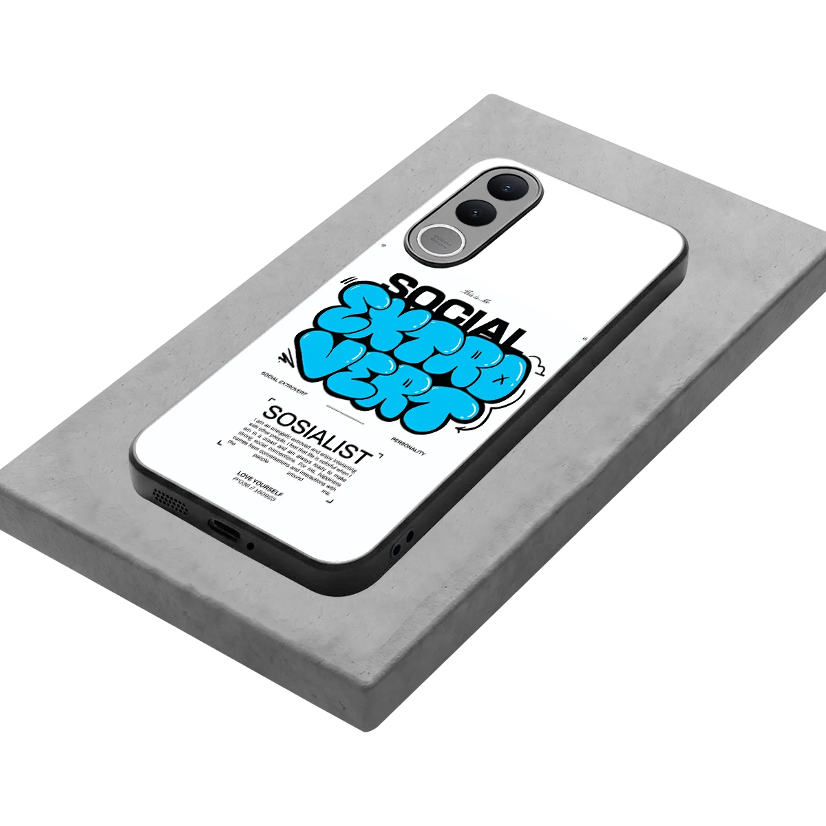 Social Extrovert stylish phone case for vivo v70 fe | glossy glass and slim fit