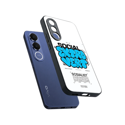 Social Extrovert sleek vivo v70 fe cover with tempered glass back and TPU edges