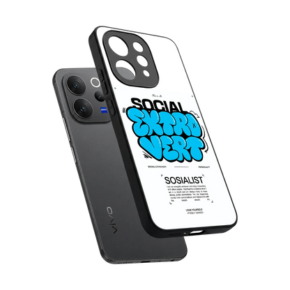 Social Extrovert sleek vivo v70 elite cover with tempered glass back and TPU edges